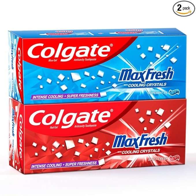 Colgate Maxfresh Toothpaste Red Gel Paste 300G (Spicy Fresh) Maxfresh Toothpaste Blue Gel Paste 300G (Peppermint Ice) With Menthol For Super Fresh Breath