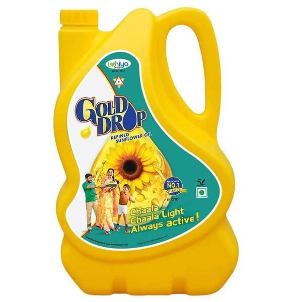 Gold Drop Refined Sunflower Oil Can 5 Ltr